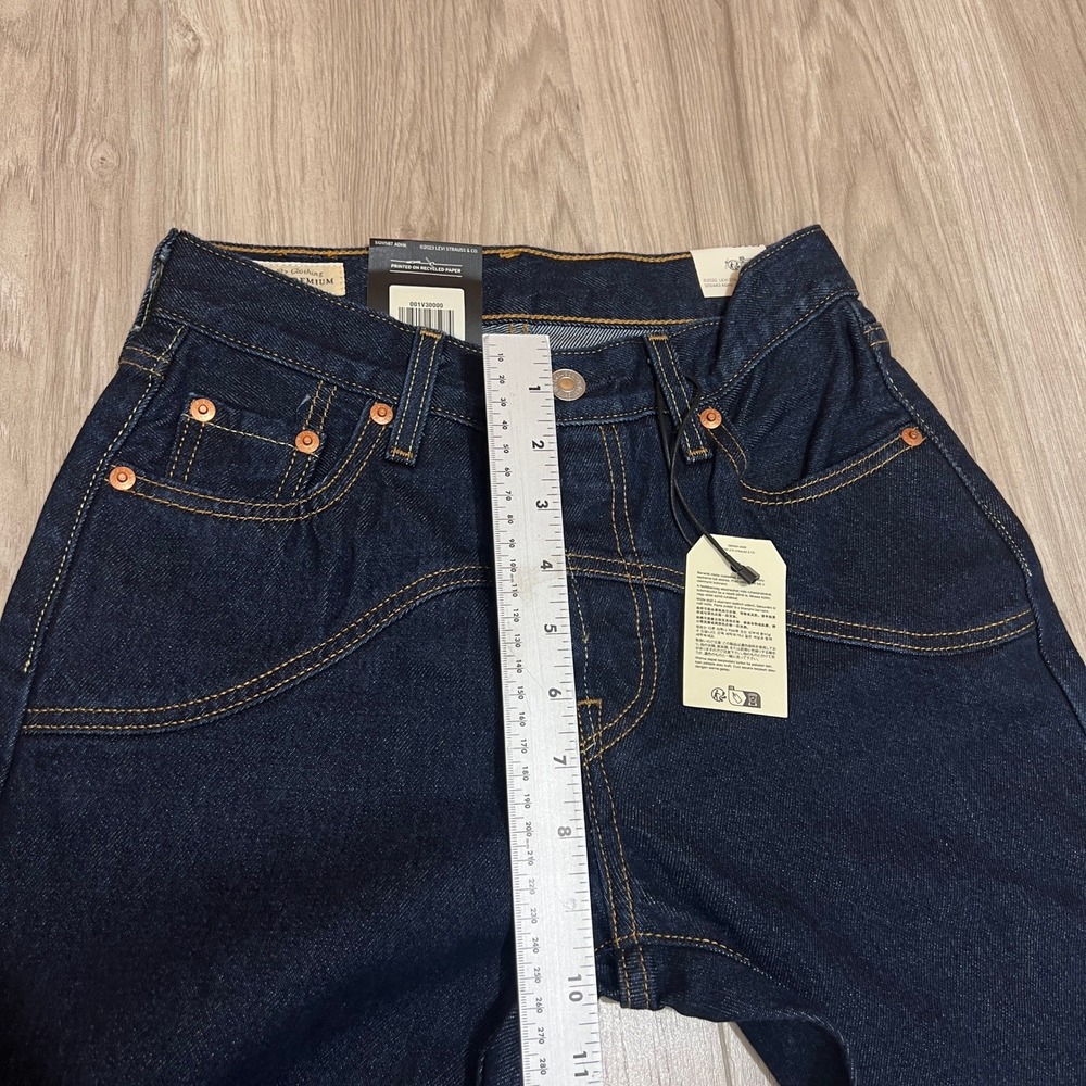 Levis Premium 501 90s Western Yoke Straight Jeans Womens 23x30 Dark Wash - Picture 7 of 15